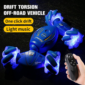 ماشین کنترلی شارژی دو حالته آبی RC Car Remote Control Double-Sided 2.4G -اسباب بازی